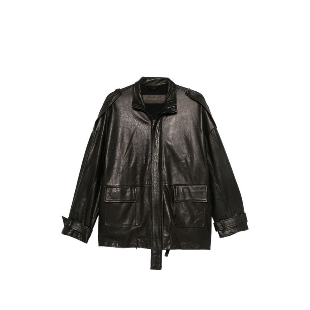 Giorgio Brato Black Jackets - Leather Jackets Women